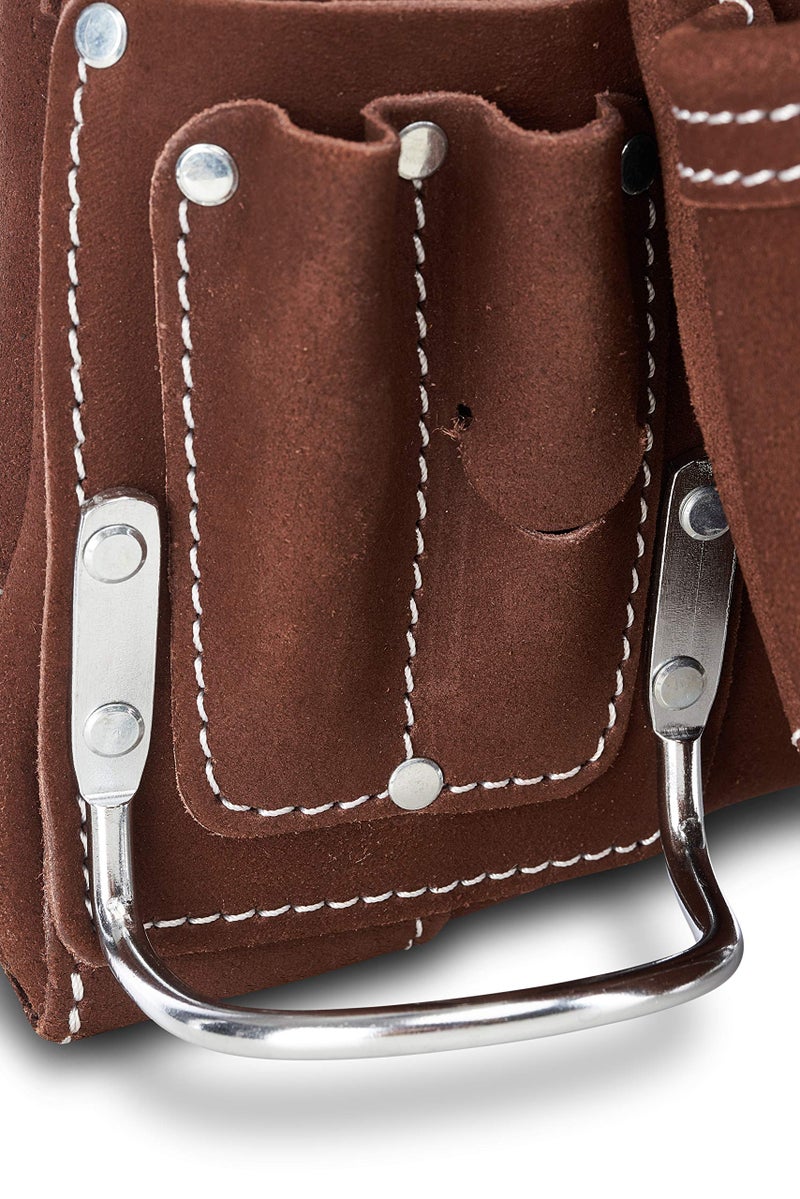 AWP Premium Tool Pouch Multi-Pocket Organizer for Electricians, Professional Tool Box for Efficient Organization, Brown, 10 Pocket | 1LS-688-1 - Image 5